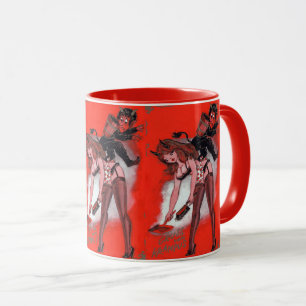 Schönheit und der Krampus Vintage Weihnachten Tasse