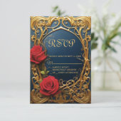 Schönheit und die Beast Sweet 16 RSVP-Karte RSVP Karte (Stehend Vorderseite)