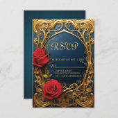 Schönheit und die Beast Sweet 16 RSVP-Karte RSVP Karte (Vorne/Hinten)