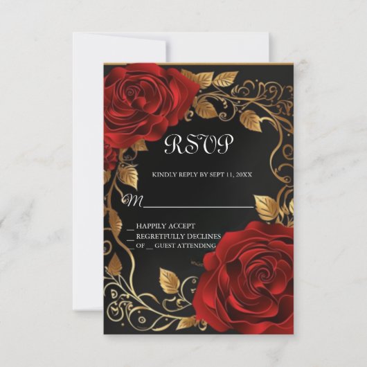 Schönheit und die Beast Sweet 16 RSVP-Karte RSVP Karte (Vorderseite)