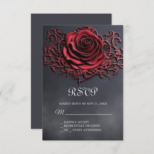 Schönheit und die Beast Sweet 16 RSVP-Karte RSVP Karte (Vorne/Hinten)