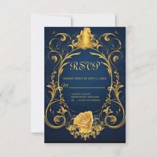 Schönheit und die Beast Sweet 16 RSVP-Karte RSVP Karte (Vorderseite)