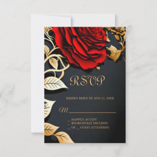 Schönheit und die Beast Sweet 16 RSVP-Karte RSVP Karte (Vorderseite)