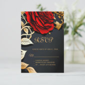 Schönheit und die Beast Sweet 16 RSVP-Karte RSVP Karte (Stehend Vorderseite)