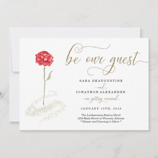 Schönheit und die Einladung zur Bestie Hochzeit (Vorderseite)