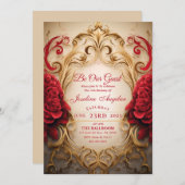 Schönheit und die Rose der Bestie Sweet 16 Einladu Einladung (Vorne/Hinten)