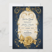 Schönheit und die Rose von Beast Gold Sweet 16 Ein Einladung (Vorderseite)