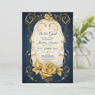 Schönheit und die Rose von Beast Gold Sweet 16 Ein Einladung