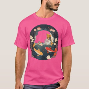 Schönheit und Gnade der japanischen Koi-Fische mit T-Shirt