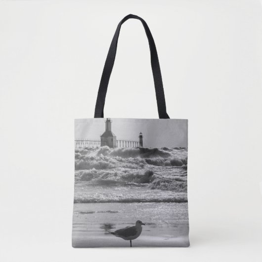 Schönheit und Kraft Graustufen Tasche (Vorderseite)