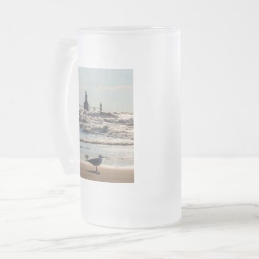 Schönheit und Kraft Mattglas Bierglas (Vorderseite Links)