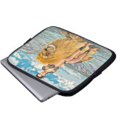 Schönheit und Löwen Laptopschutzhülle (Vorne Knopf)