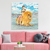 Schönheit und Löwen Leinwanddruck (Insitu (Wohnzimmer))