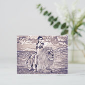 Schönheit und Löwen Postkarte (Stehend Vorderseite)
