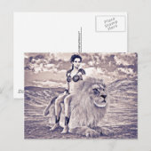 Schönheit und Löwen Postkarte (Vorne/Hinten)