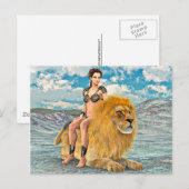 Schönheit und Löwen Postkarte (Vorne/Hinten)