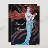 SCHÖNHEIT UND PHOENIX BRAUTPARTY PARTY EINLADUNG (Vorne/Hinten)