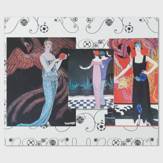 SCHÖNHEIT UND PHOENIX, MODERNER DESIGNER MACHEN KÜ GESCHENKPAPIER (Flach)