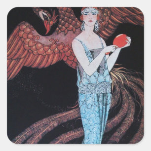 SCHÖNHEIT UND PHOENIX, MODERNER DESIGNER MACHEN KÜ QUADRATISCHER AUFKLEBER