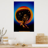 Schönheit und Stärke: Afrikanische Kunstfrau Poster (Küche)