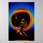 Schönheit und Stärke: Afrikanische Kunstfrau Poster (Vorne)