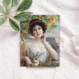 Schönheit unter dem Orangenbaum von Émile Vernon Postkarte