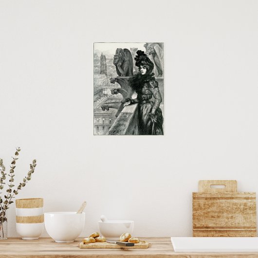 Schönheit unter den Teufel, Notre Dame, Paris Poster (Küche)