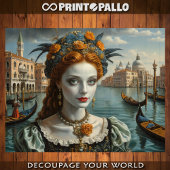 Schönheit Venedigs auf dem Balkon Seidenpapier