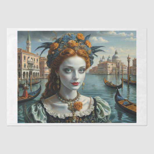 Schönheit Venedigs auf dem Balkon Seidenpapier (Vorderseite)