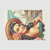 Schönheit Vintage FrauenIllustration Seidenpapier (Vorderseite)