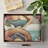 Schönheit Vintage FrauenIllustration Seidenpapier (Geschenk)