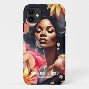 SCHÖNHEIT VINTAGE SCHWARZE FRAU BLUMEN Case-Mate iPhone HÜLLE