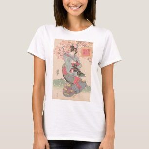 Schönheiten unter Kirschblüten Vintage Ukiyo-e T-Shirt