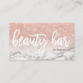 Schönheits-Bartypographie-RosengoldGlittermarmor Visitenkarte (Vorderseite)