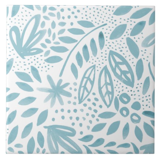 Schönheits-blaue BlumenKeramik-Fliese Fliese (Vorderseite)