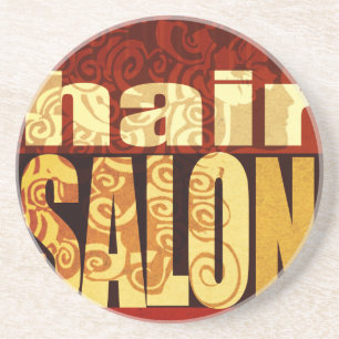 Schönheits-Friseursalon-   Typografie-Art Erdtön Untersetzer
