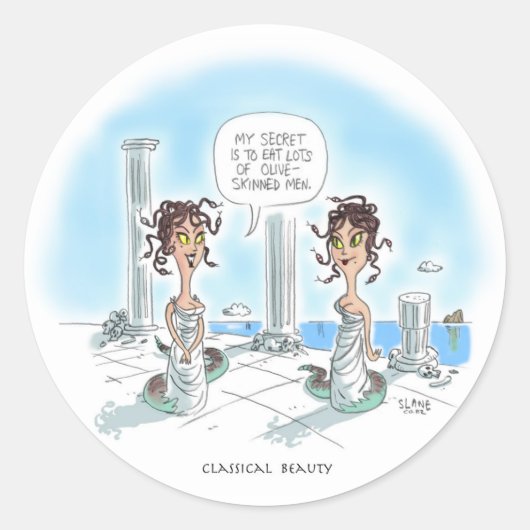 Schönheits-Geheimnisse der Medusa Runder Aufkleber (Vorderseite)