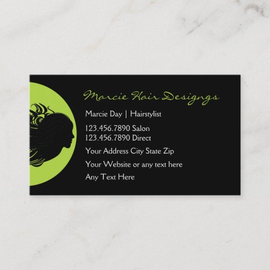 Schönheits-Haar-Stylist-Geschäfts-Karten Visitenkarte (Vorderseite)