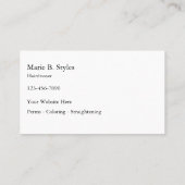 Schönheits-Haar-Visitenkarten Visitenkarte (Rückseite)