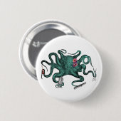 Schönheits-Kraken-Knopf Button (Vorne & Hinten)