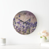 Schönheits-Lavendel-Blumen Große Wanduhr (Zuhause)