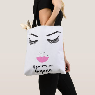 Schönheits-Make-up-Gesicht Wimpern & Rosa Lippen S Tasche