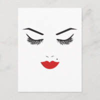 Schönheits-Make-up-Gesicht Wimpern & Rote Lippen S