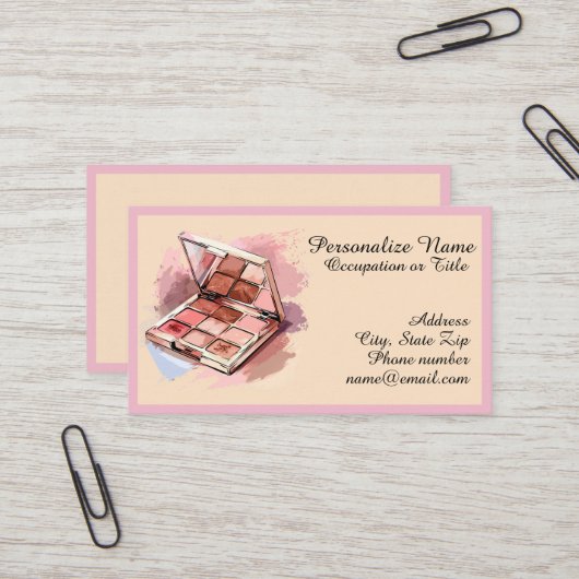 Schönheits-Make-up-Palette Personalisiert Visitenkarte (Vorderseite/Rückseite Beispiel)