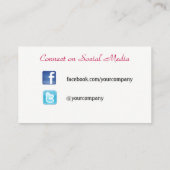 Schönheits-Maskenbildner-Rosa-Streifen, blond Visitenkarte (Rückseite)