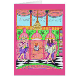 Schönheits-Salon-Karte mit Katze, Mutter und