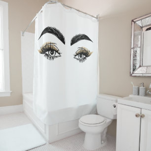Schönheits-Salon Pretty Eyes Make-up Wimpern Duschvorhang
