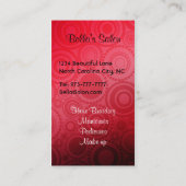 Schönheits-Salon-Visitenkarten Visitenkarte (Rückseite)