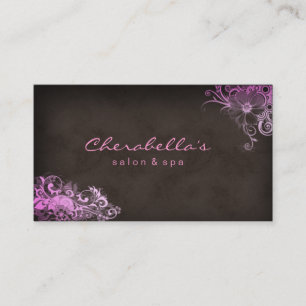 Schönheits-SalonblumenVisitenkarte Rosa Brown Visitenkarte