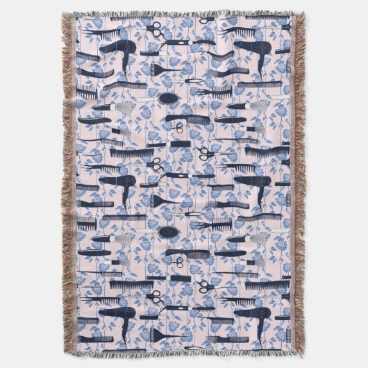 Schönheits-Sorgfalt-blaues Rosen-Muster Decke (Vorderseite Vertikal)